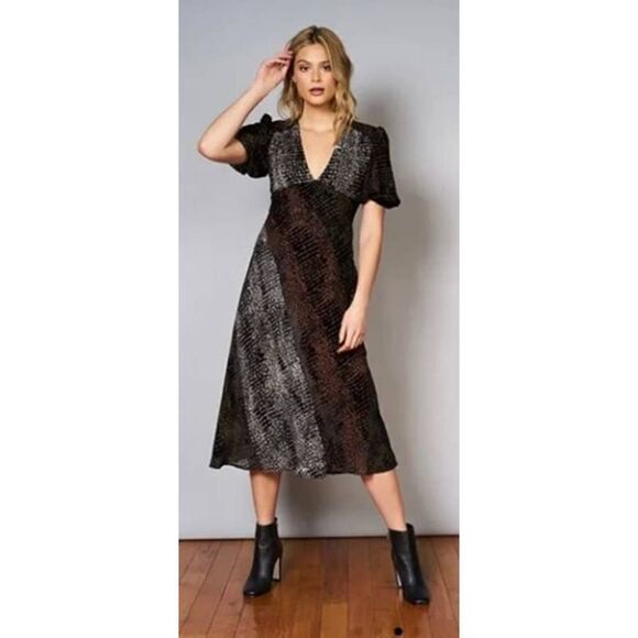 Anthropologie Hutch Arrie Midi Velvet Dress Sz. 2 - Picture 1 of 7